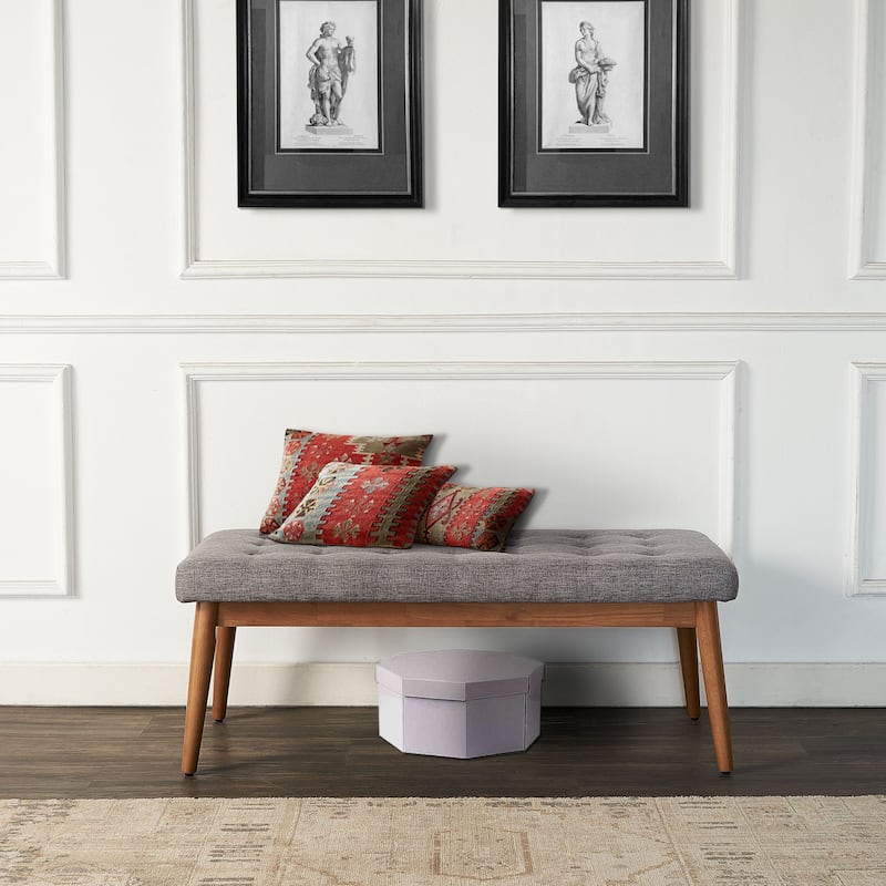 Crosley Landon Upholstered Bench In Acorn - 43.25 "W x 16 "D x 16.88 "H