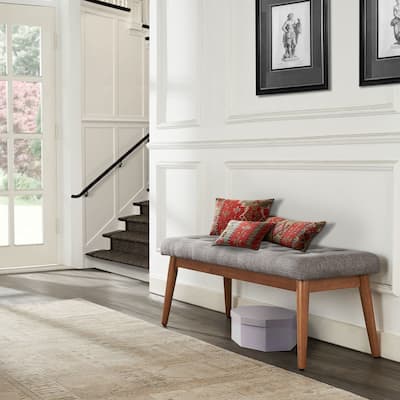 Crosley Landon Upholstered Bench In Acorn - 43.25 "W x 16 "D x 16.88 "H