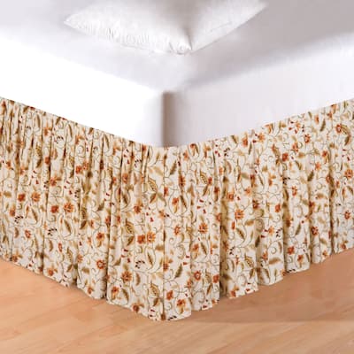 Amelia Ruffled Floral Cotton Bed Skirt