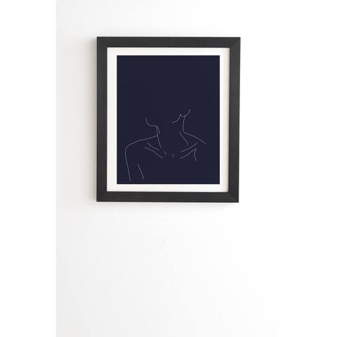 Deny Designs Female Illustration Framed Wall Art (3 Frame Colors) - Blue