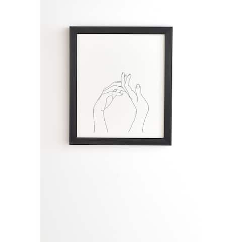 Deny Designs 'Hands' Sketched Modern Framed Wall Art - Black