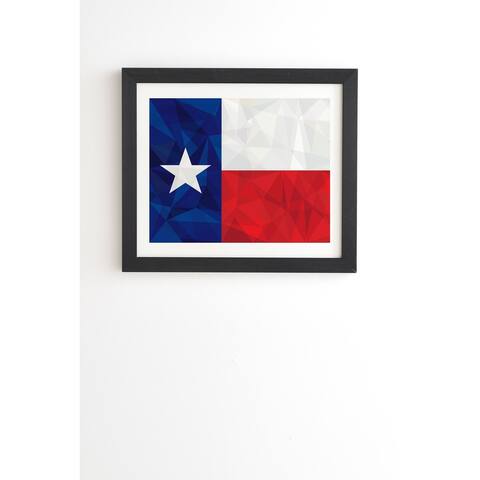 Deny Designs Texas Geometric Flag Framed Wall Art (3 Frame Colors) - Blue