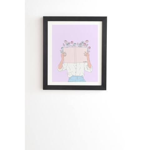 Deny Designs Reading Woman Framed Wall Art (3 Frame Colors) - Pink