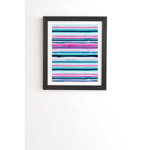 Deny Designs Ombre Stripes Framed Wall Art (3 Frame Colors) - Blue