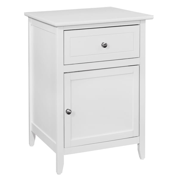 LYKE Home White 1 Drawer /1 Door Nightstand