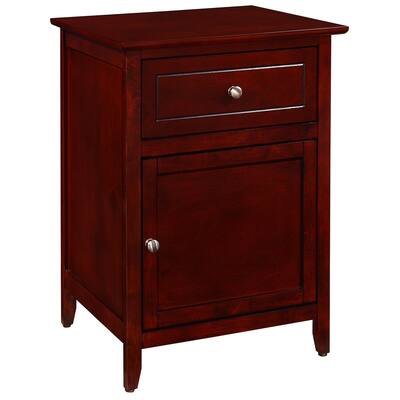 LYKE Home Cherry 1 Drawer /1 Door Nightstand