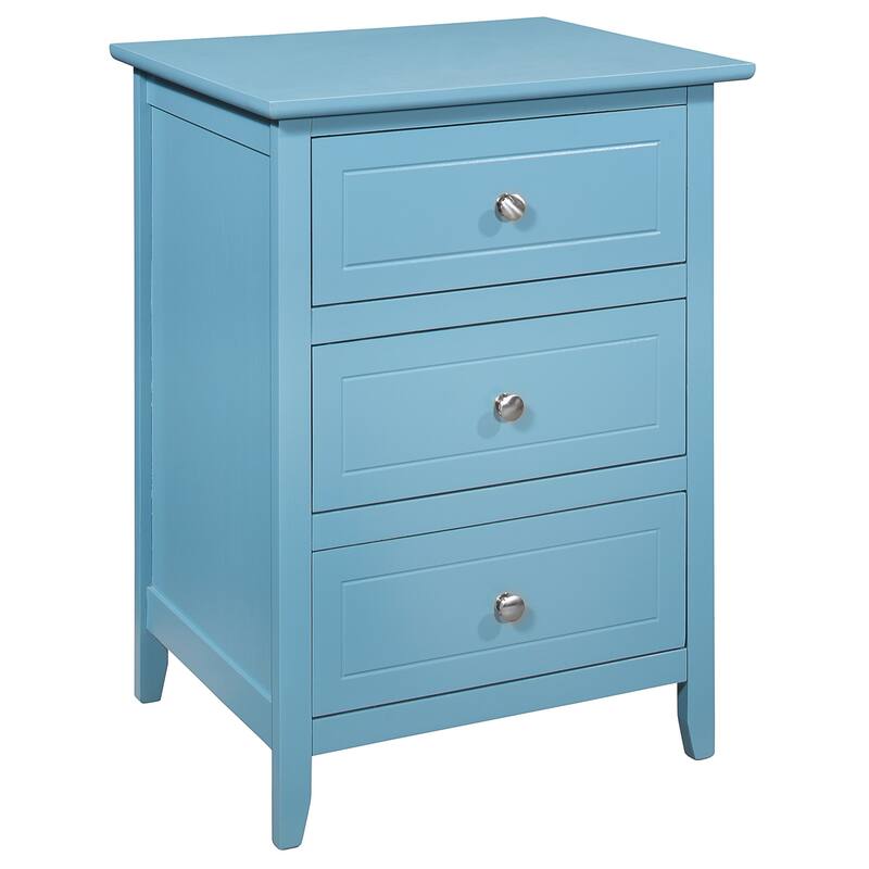 LYKE Home Denez 3-drawer Blue Nightstand