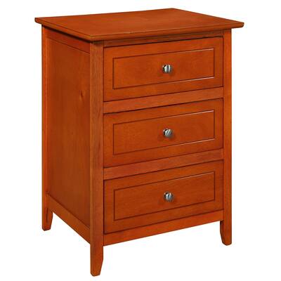 LYKE Home Denez 3-drawer Oak Nightstand