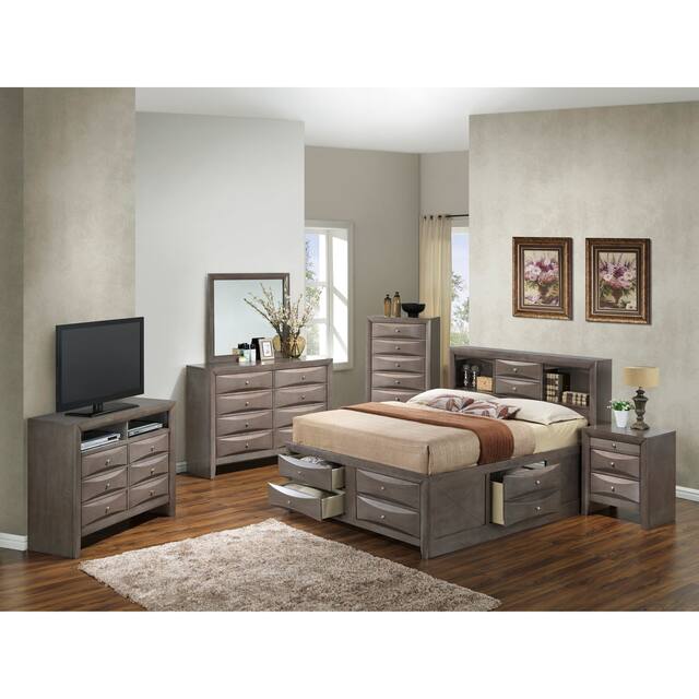 LYKE Home Marcy Gray Nightstand