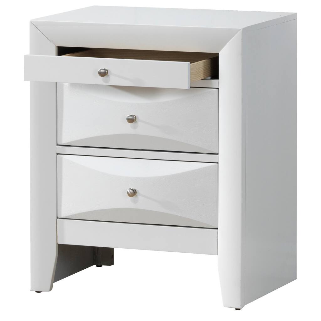 LYKE Home Marcy White Nightstand