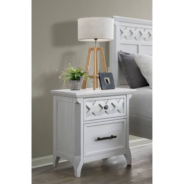 Martin Svensson Home Mendocino 2 Drawer Nightstand, White Overstock
