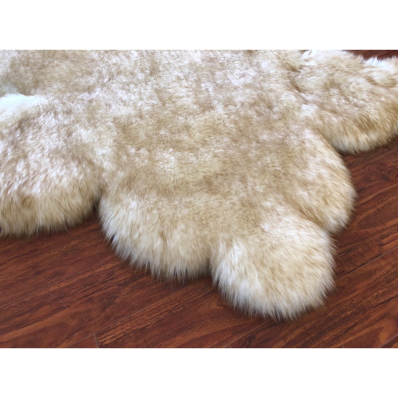 Silver Orchid Spangsfeldt Luxurious Faux Bearskin Pelt Shag Area Rug
