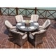 preview thumbnail 9 of 14, 7-piece Outdoor Dining Set Round Table with Chairs by Moda Furnishings Brown