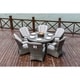 preview thumbnail 10 of 14, 7-piece Outdoor Dining Set Round Table with Chairs by Moda Furnishings Grey