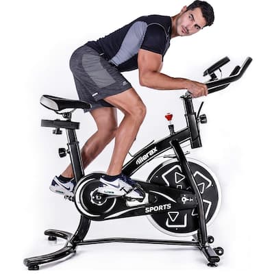 Merax Indoor Cycling Bike Belt Drive Stationary Exercise Bicycle with LED Monitor for Home Cardio Workout