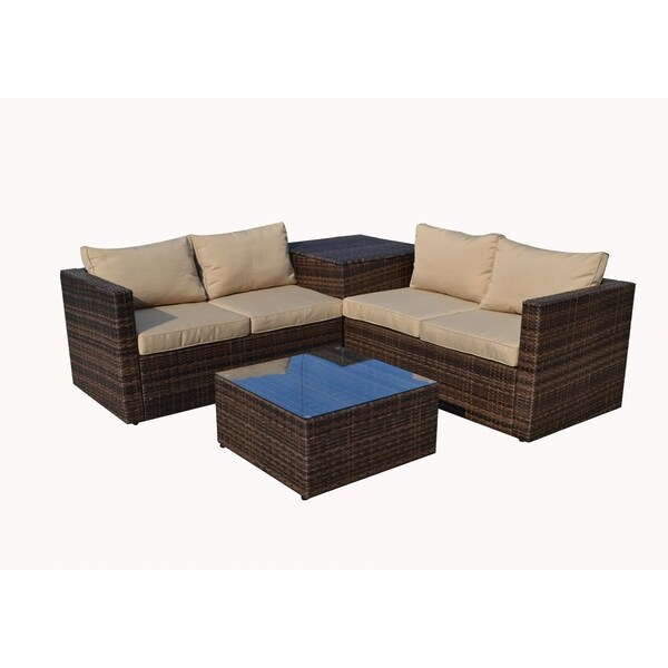 Shop 4-piece Outdoor Furniture Set Patio Gardon Wicker ...