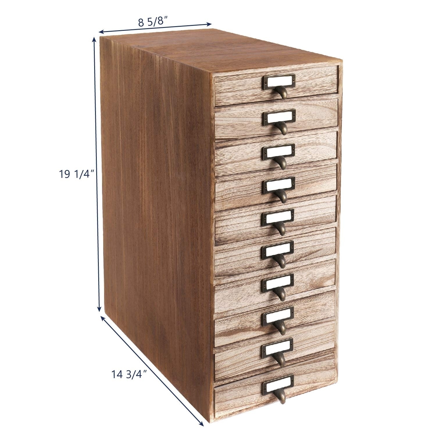 Shop Ikee Design 10 Drawers Wood Storage Cabinet With Metal Label