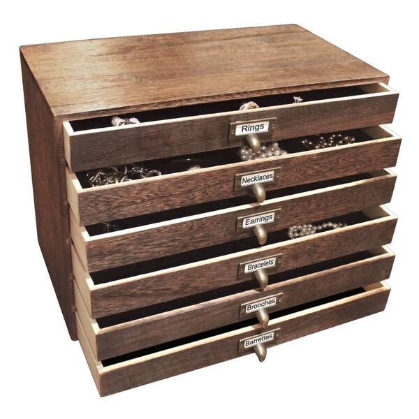 Shop Ikee Design Wooden 6 Drawers Jewelry Storage Cabinet With 6