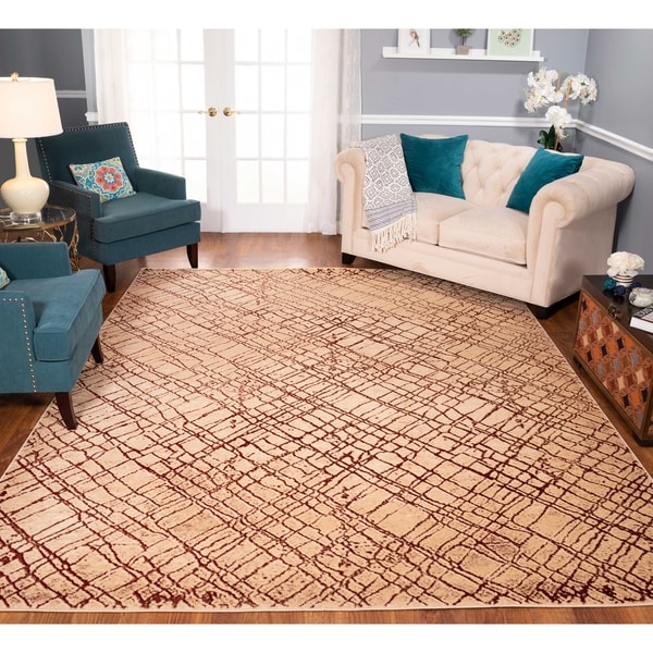 Strick & Bolton Montag Beige/ Rust Area Rug