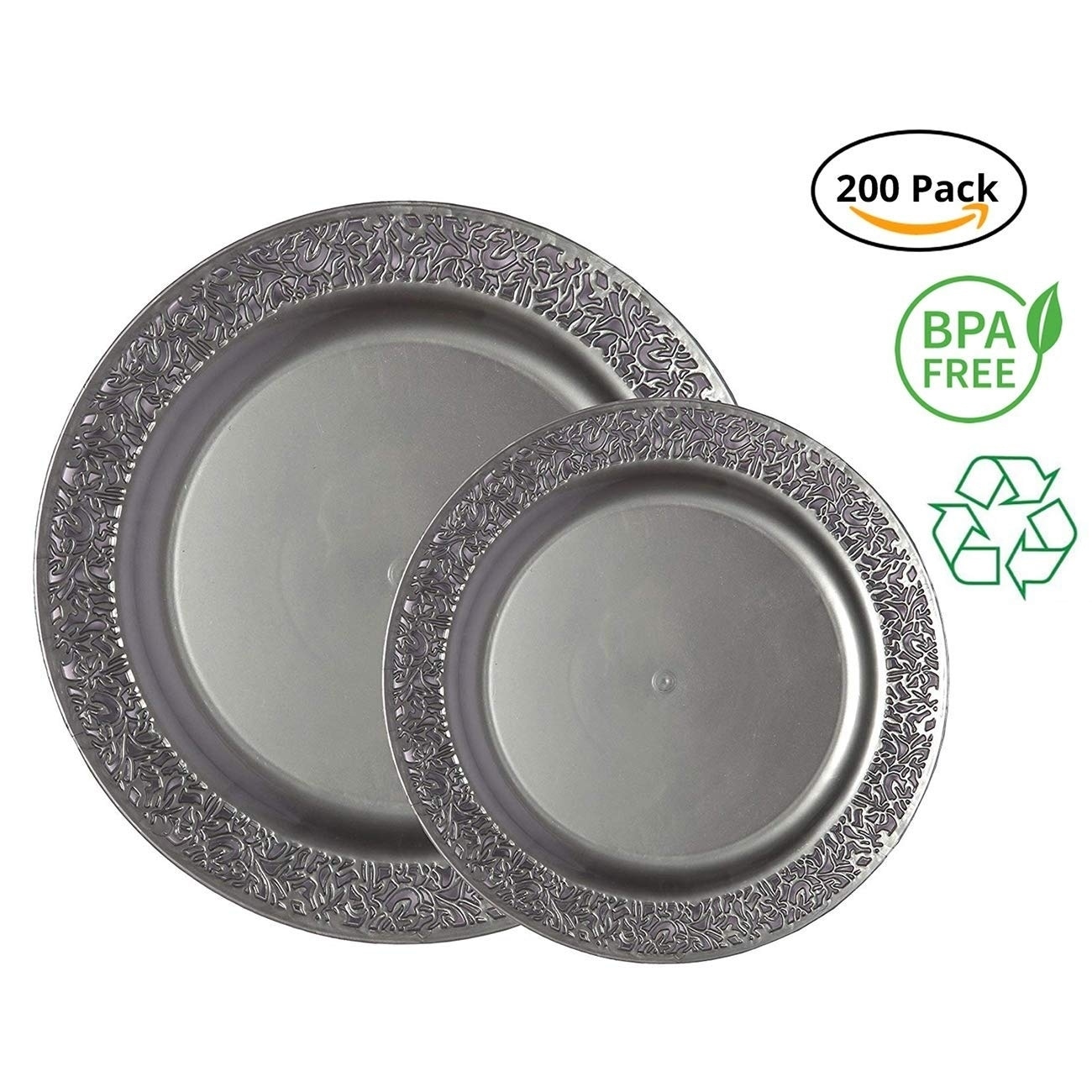 100 High Quality Strong Disposable Plastic Plates Microwave Safe 7/'/' WHITE Plate