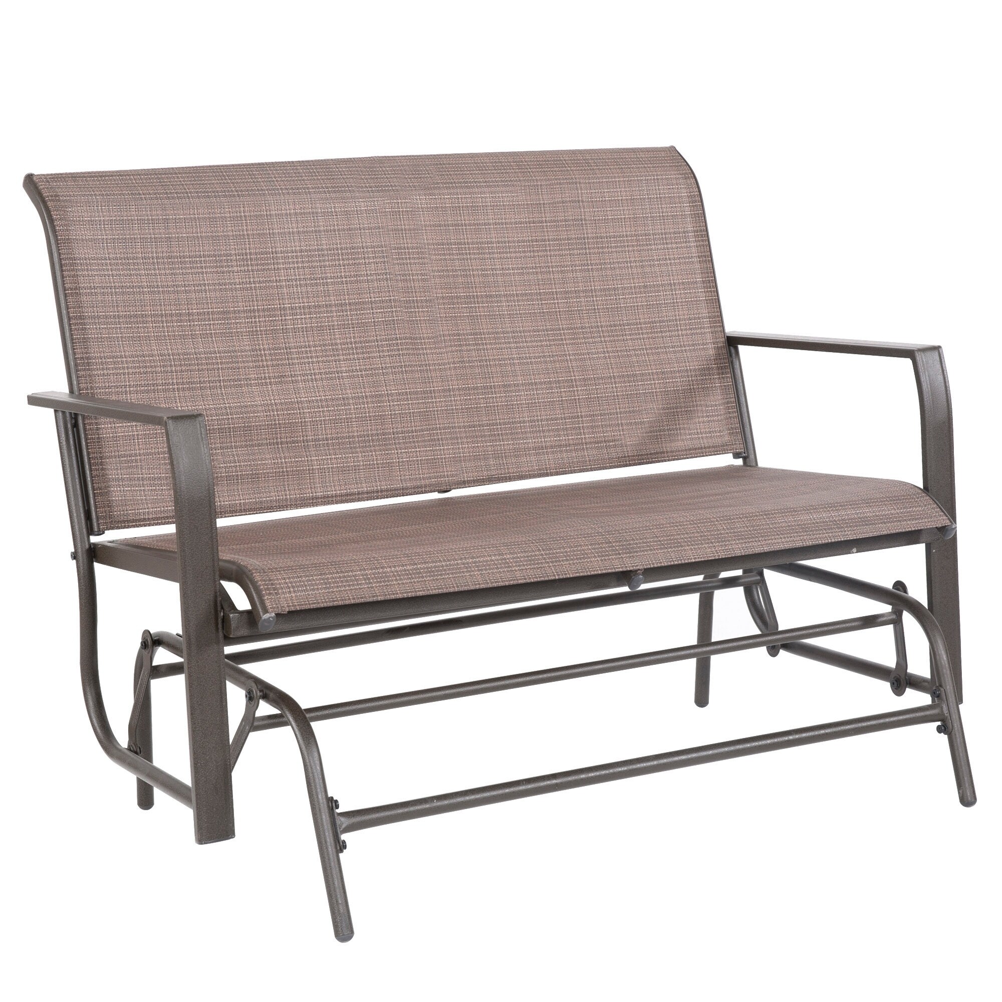 Shop Lewis 2 Person Outdoor Loveseat Patio Glider Free Shipping