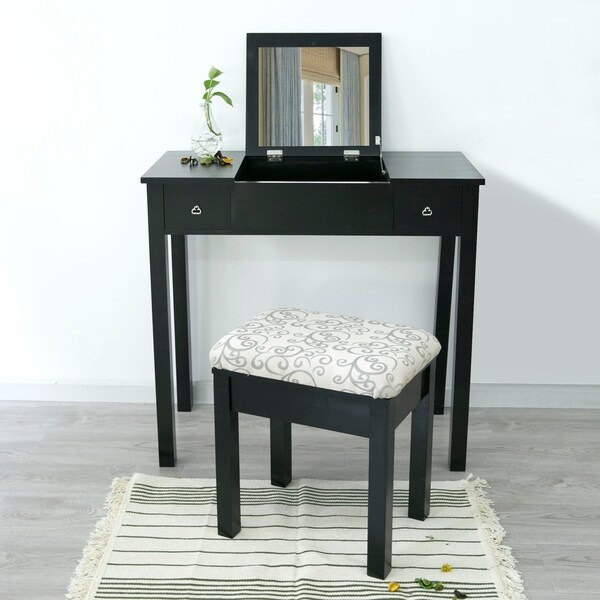Blanche Makeup Vanity Table and Stool Set