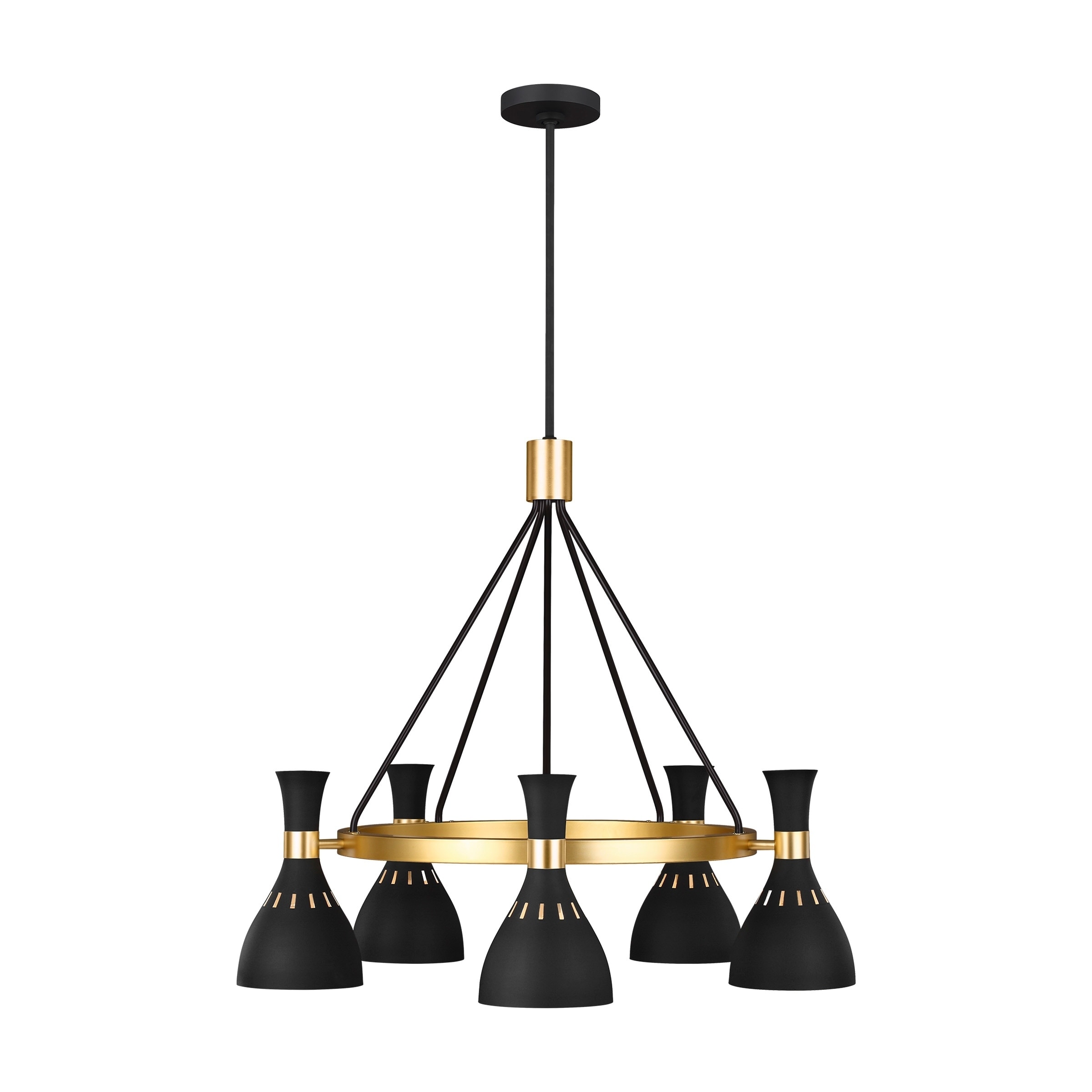Joan Midnight Black Steel 5-light Chandelier - Chandeliers For Bedrooms by Overstock.com