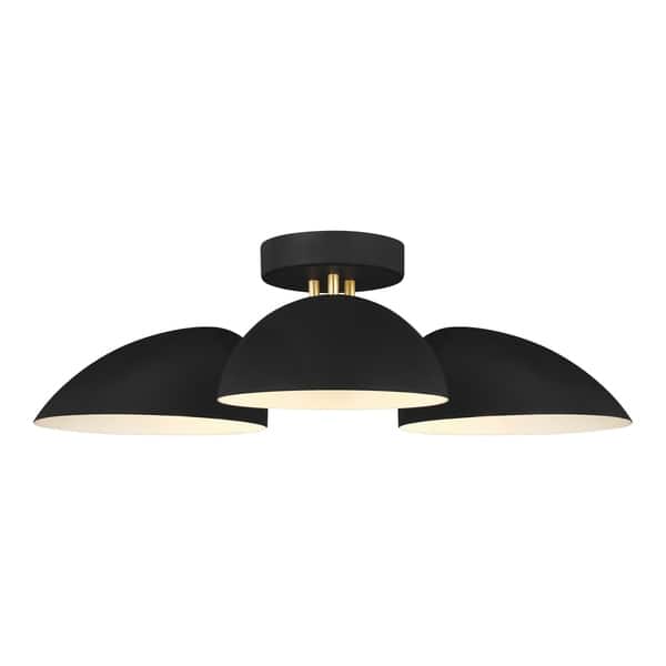 slide 2 of 4, Jane Midnight Black Steel 3-light Flush Mount
