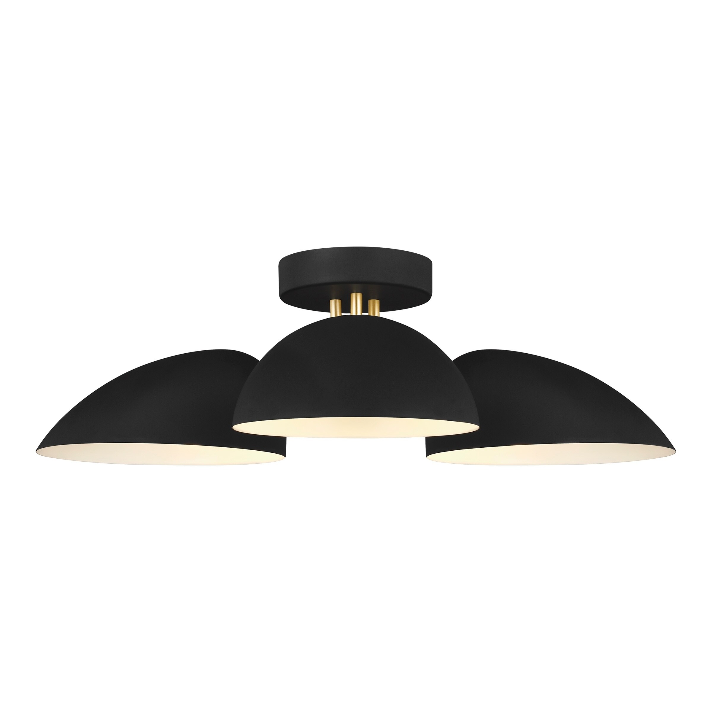 Jane Midnight Black Steel 3-light Flush Mount
