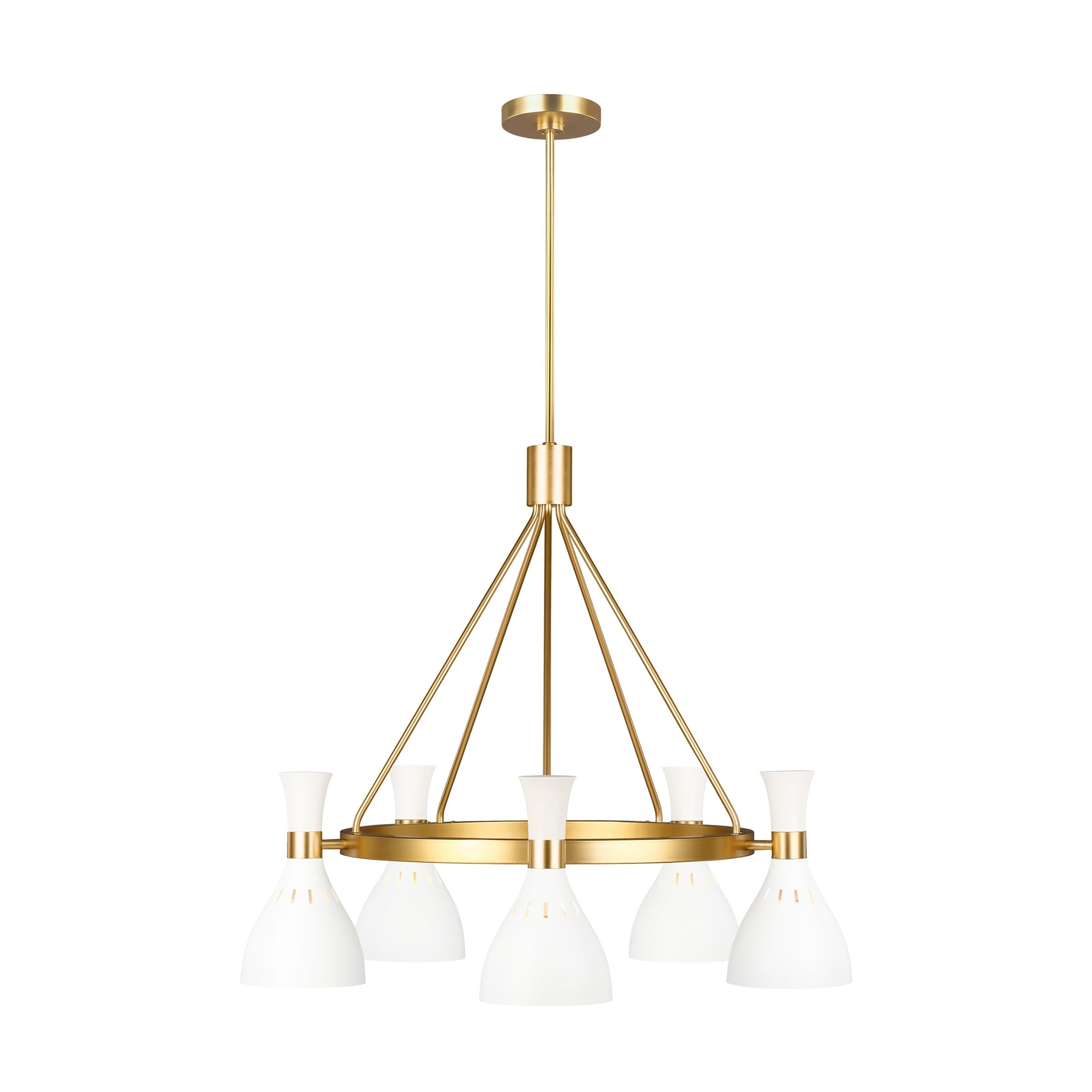 Joan Matte White Steel 5-light Chandelier - Chandeliers For Bedrooms by Overstock.com