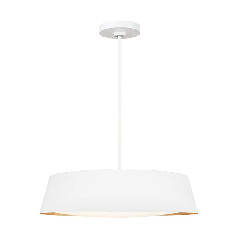 Asher Midcentury Pendant in Matte White