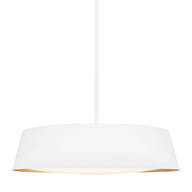 Asher Midcentury Pendant in Matte White