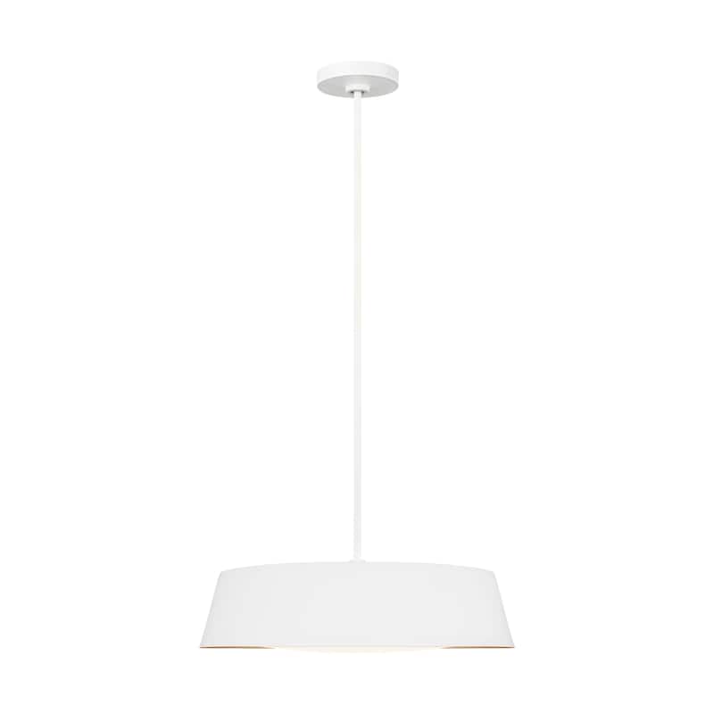 Asher Midcentury Pendant in Matte White - White