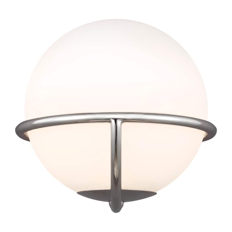 Apollo White Opal Etched Glass Shade 1-light Wall Sconce