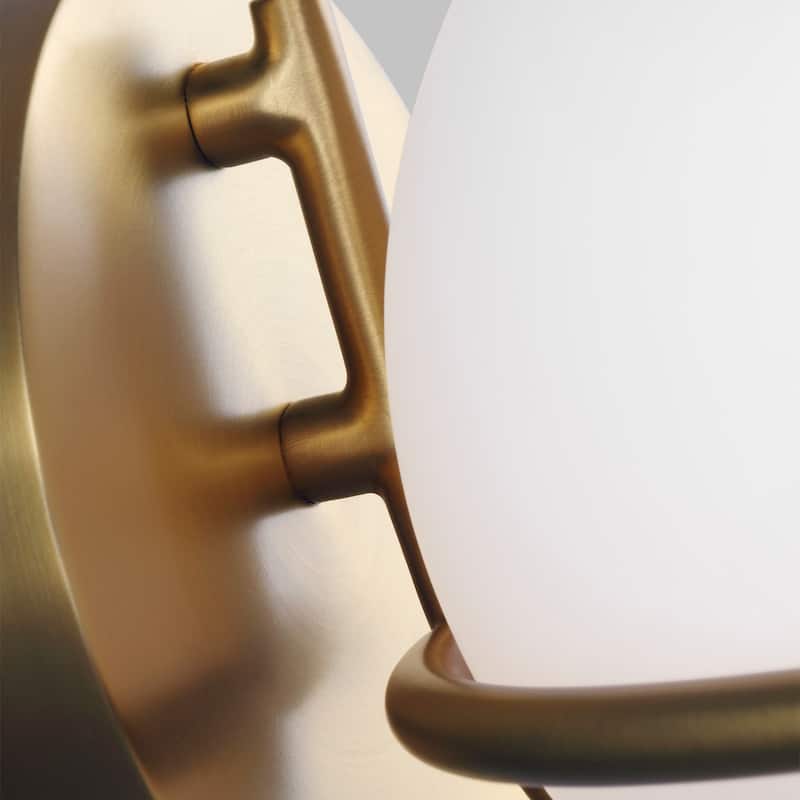 Apollo White Opal Etched Glass Shade 1-light Wall Sconce