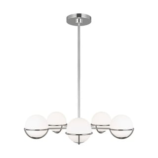 Apollo Steel 5-light Chandelier with Globe Shades (Grey - Nickel - Polished) - Chandeliers For Bedrooms by Overstock.com