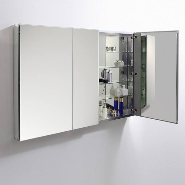 Shop Fresca 50 Wide X 36 Tall Bathroom Medicine Cabinet W Mirrors Overstock 27190343