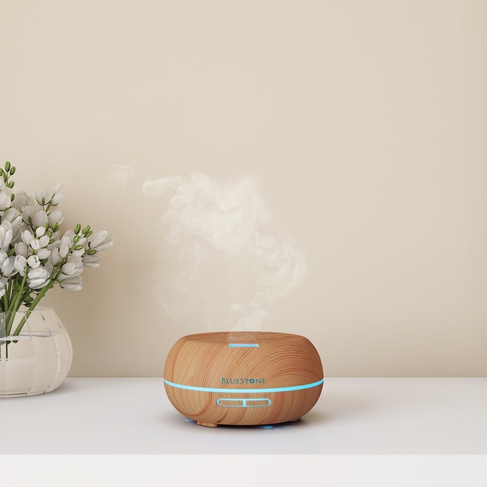 Aromatherapy Humidifier - 200 ml Ultrasonic Essential Oil and Water Diffuser, 4 Timer Settings, 7 LED Lights by Bluestone Aromatherapy Humidifier - 200 ml Ultrasonic Essential Oil and Water Diffuser, 4 Timer Settings, 7 LED Lights by Bluestone