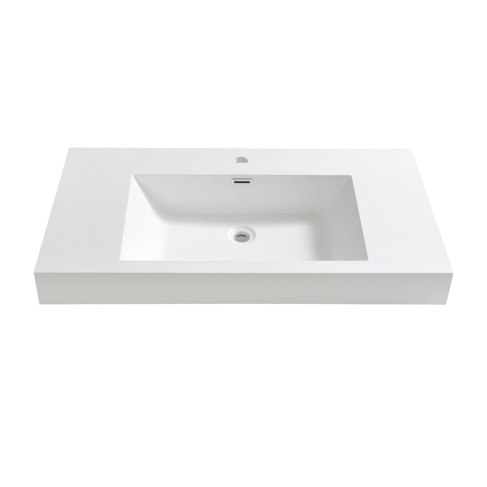 Shop Fresca Valencia 40 White Integrated Sink Countertop Free