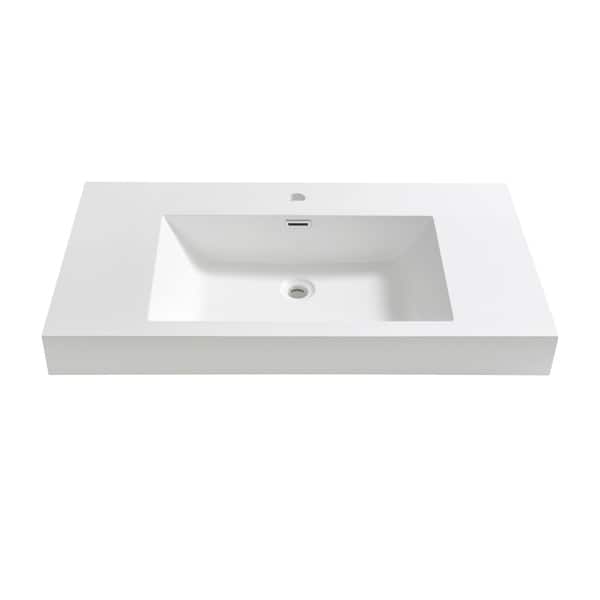 Shop Fresca Valencia 40 White Integrated Sink Countertop