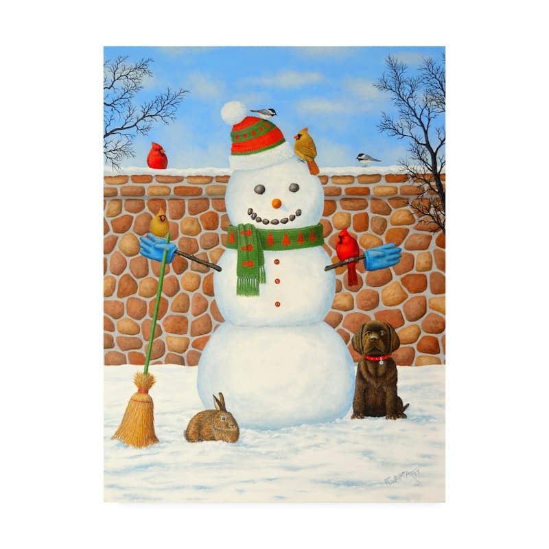 Robert Wavra 'Snowman And Wildlife' Canvas Art - Bed Bath & Beyond ...