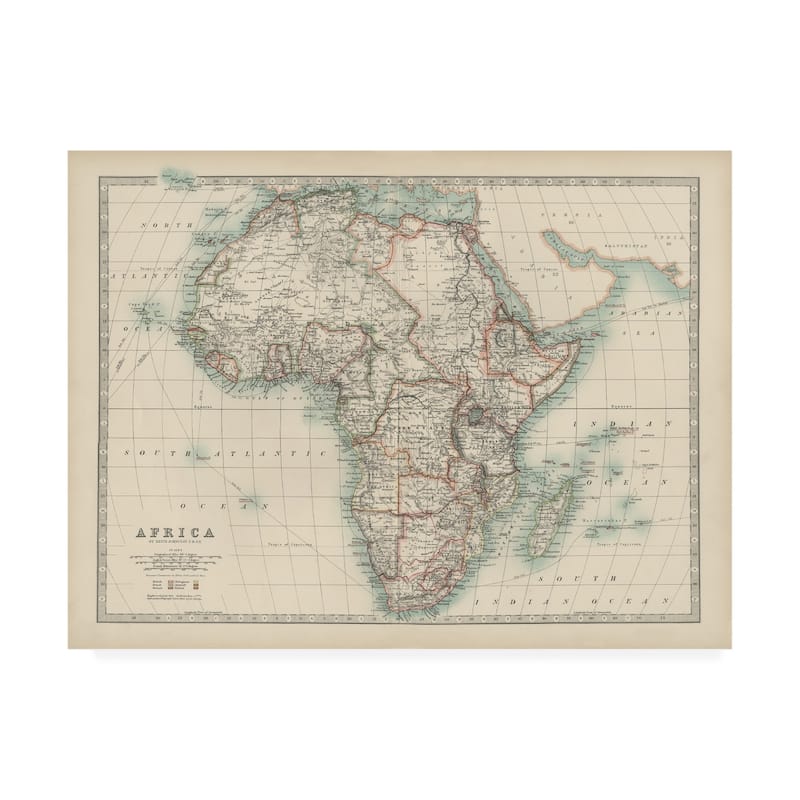Johnston 'Johnstons Map of Africa' Canvas Art - Bed Bath & Beyond ...
