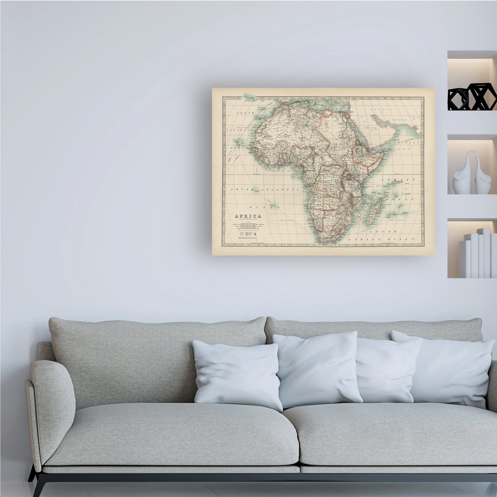 Johnston 'Johnstons Map of Africa' Canvas Art - Bed Bath & Beyond ...