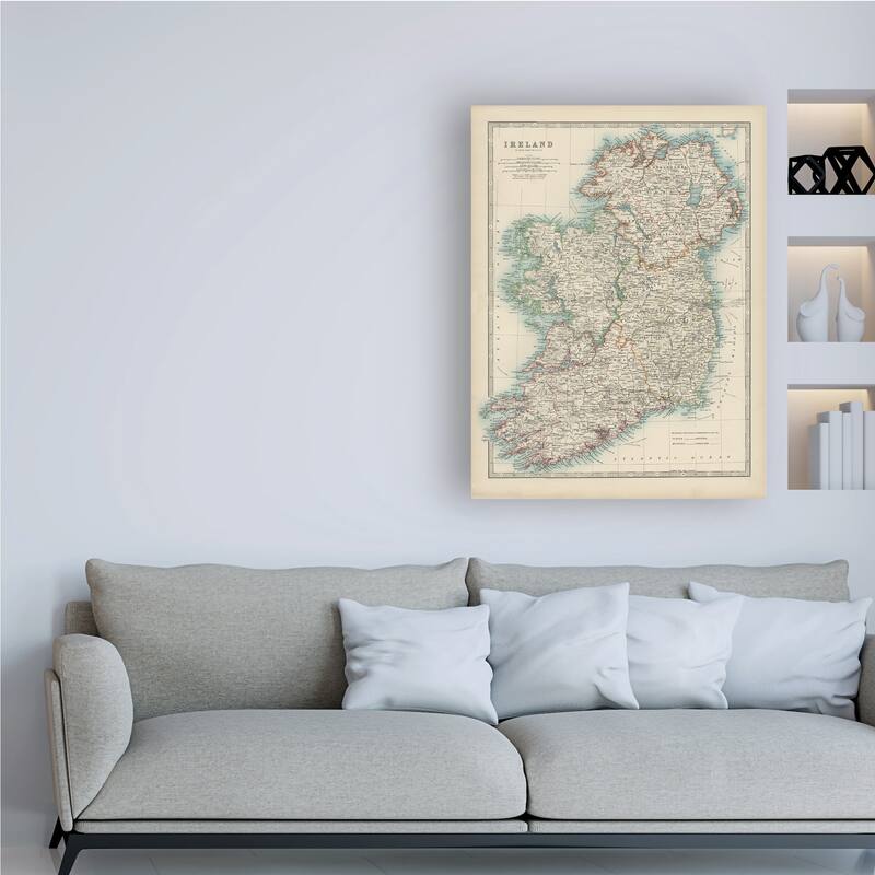 Johnston 'Johnstons Map of Ireland' Canvas Art