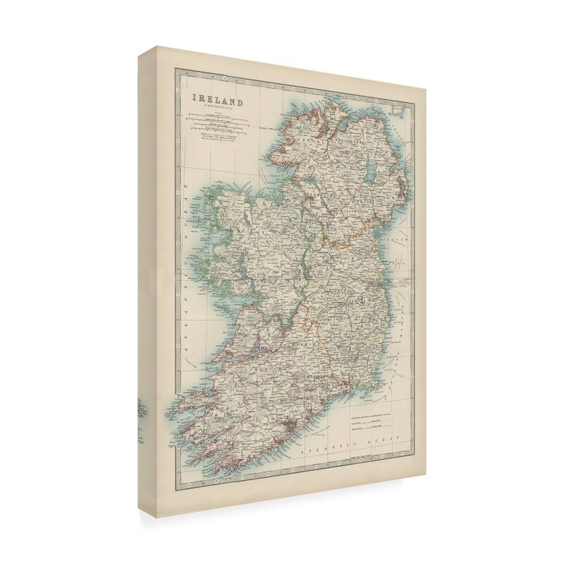 Johnston 'Johnstons Map of Ireland' Canvas Art