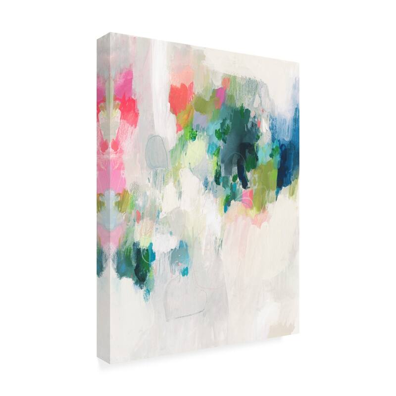 Victoria Borges 'Raspberry And Teal I' Canvas Art