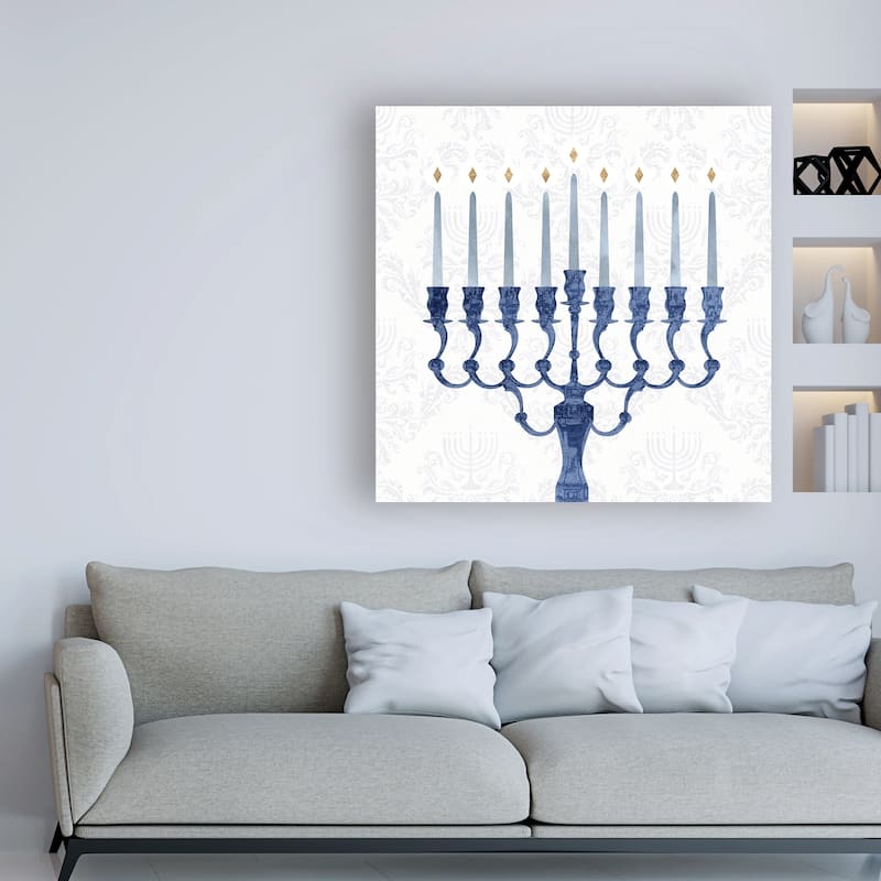 Victoria Borges 'Sophisticated Hanukkah I' Canvas Art