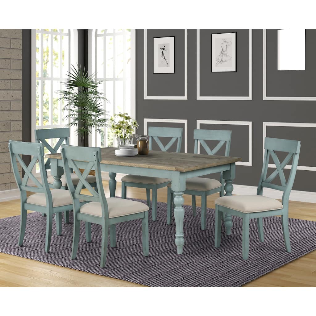 The Gray Barn Spring Mount Table with Cross Back Chairs 7-piece Dining Set