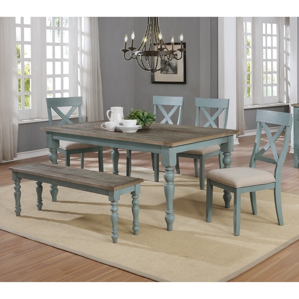 Blue dining best sale bench with back