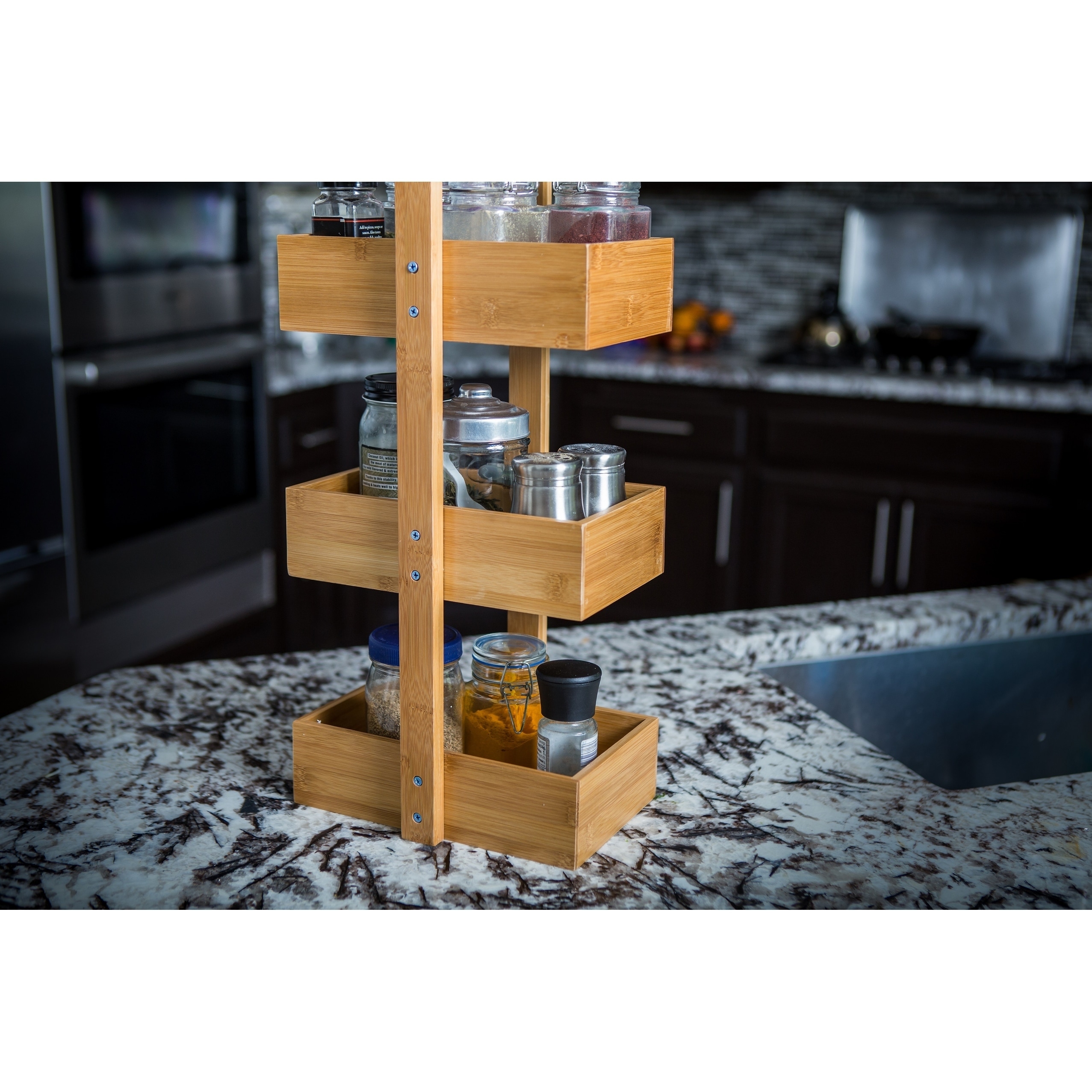 Free-Standing Bamboo Spice Rack